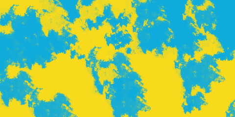 Abstract illustration in yellow and blue colors. Chaotic colorful spots on the banner.
