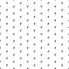 Square seamless background pattern from geometric shapes. The pattern is evenly filled with big black flamingos symbols. Vector illustration on white background