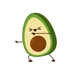Avocado character design. Yoga avocado on white background.