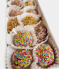 Energy balls. Truffles of dates, walnuts and cocoa . Healthy dessert, sugar-free