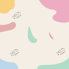 abstract background. Hand drawn various shapes and doodle objects. Modern contemporary trendy vector illustration. Each background is isolated. pastel colors