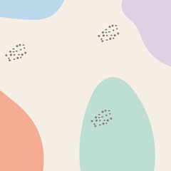 abstract background. Hand drawn various shapes and doodle objects. Modern contemporary trendy vector illustration. Each background is isolated. pastel colors