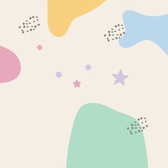 abstract background. Hand drawn various shapes and doodle objects. Modern contemporary trendy vector illustration. Each background is isolated. pastel colors