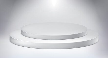 Illuminated podium, award pedestal, geometry shape, vector design object for you project