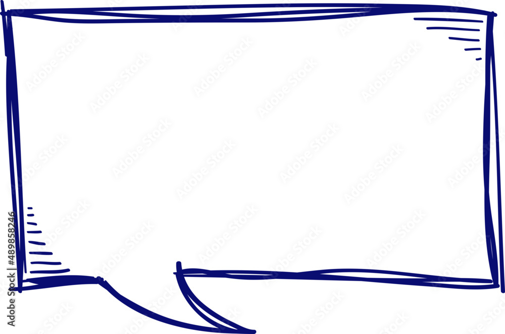 Fototapete message bubble doodle. simple sketch dialog or chat message. speech bubble notebook drawings.