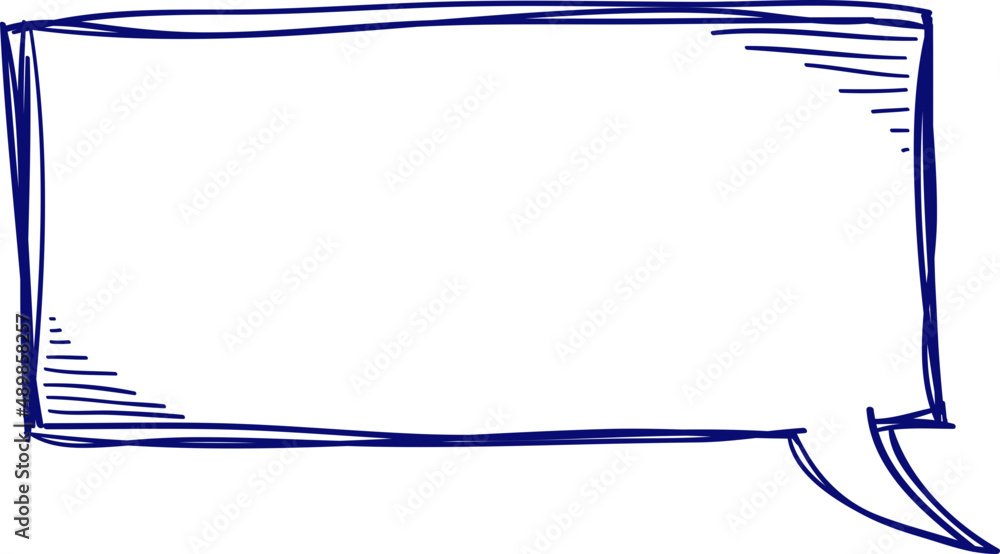 Leinwandbilder message bubble doodle. simple sketch dialog or chat message. speech bubble notebook drawings.