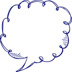 Message bubble doodle. Simple sketch dialog or chat message. Speech bubble notebook drawings.