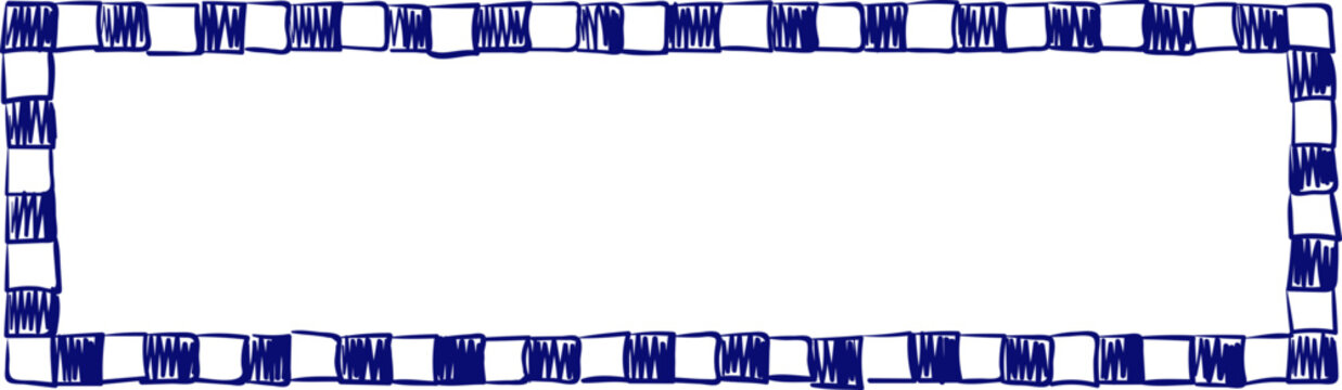 Doodle ornament frame. Pen scribble. Hand drawn effect sketch. Pen line frame.