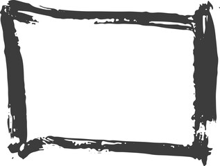 Black ink frame. Grunge paint shape. Hand drawn sketch frame.