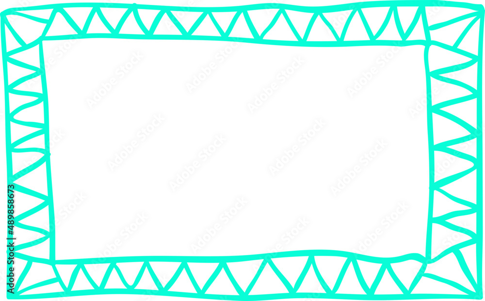 Poster doodle frame colorful. simple pencil sketch. sketch curve border.