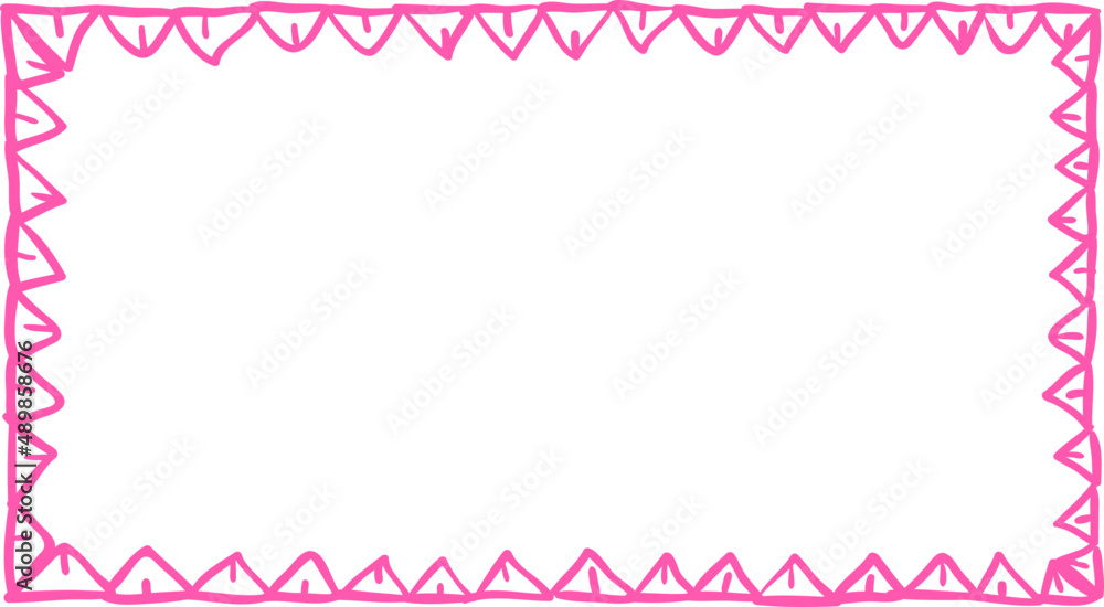 Poster doodle frame colorful. simple pencil sketch. sketch curve border.