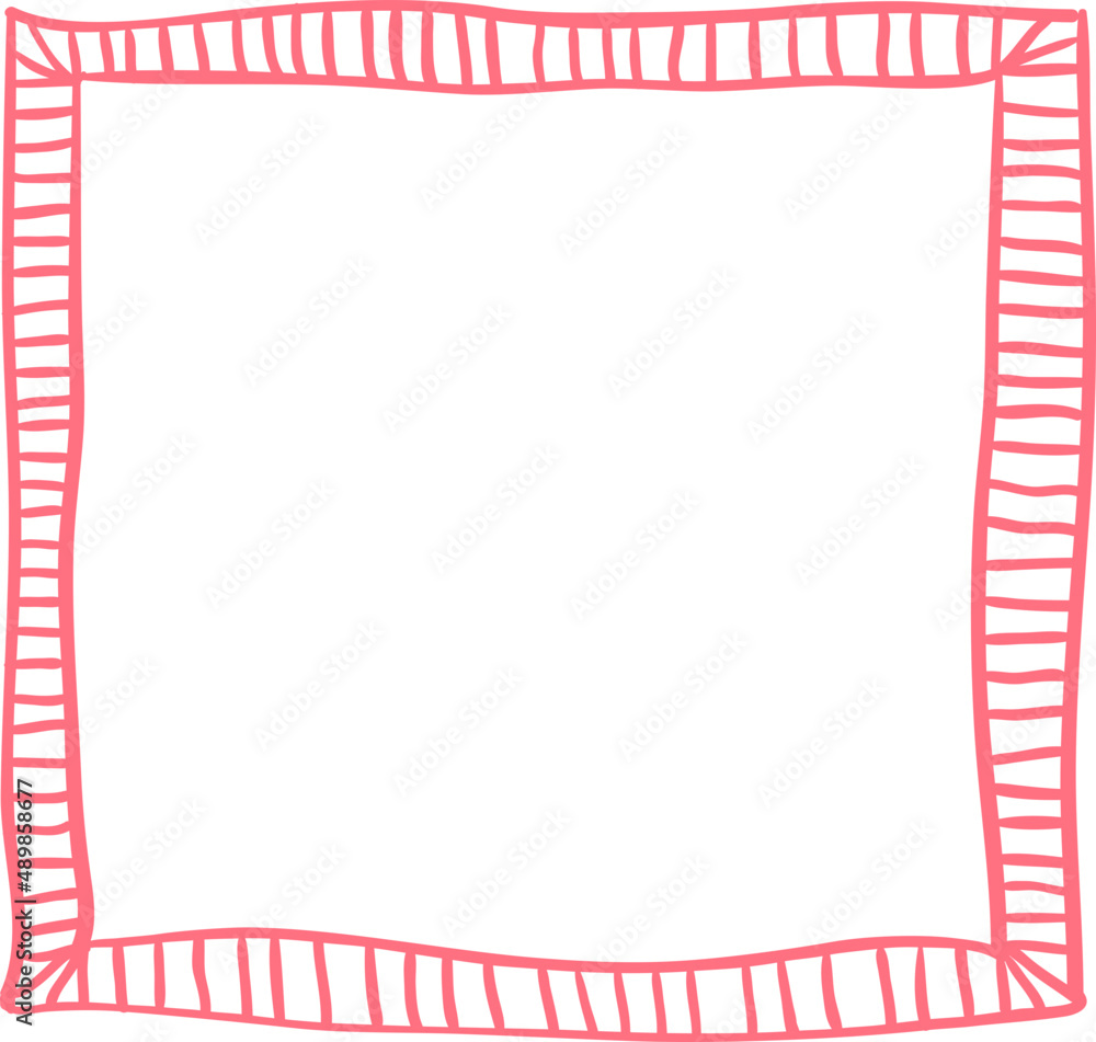Poster doodle frame colorful. simple pencil sketch. sketch curve border.