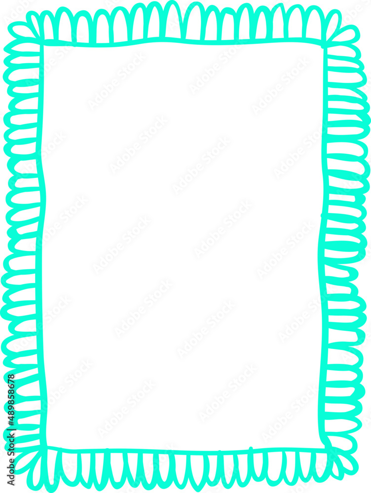 Poster doodle frame colorful. simple pencil sketch. sketch curve border.