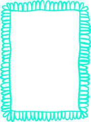 Doodle frame colorful. Simple pencil sketch. Sketch curve border.