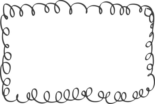 Frame doodle. Simple pencil doodle. Pencil effect abstract border.