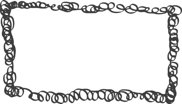 Frame doodle. Simple pencil doodle. Pencil effect abstract border.