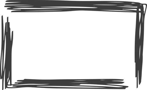 Frame doodle. Simple pencil doodle. Pencil effect abstract border.