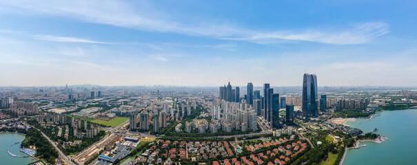 aerial photography of suzhou city in china