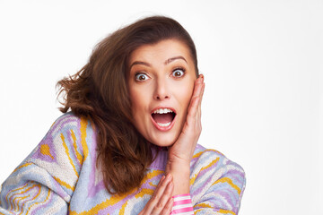 Studio shots of beautiful young woman over isolated background