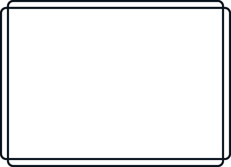 Obraz premium Vector border frame. Background, whiteboard or album page. Simple rectangular horizontal billboard, card, plaque, signboard, sticker or label 