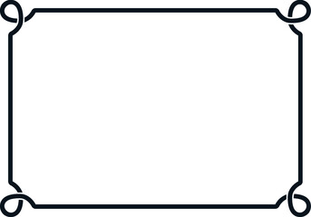 Vector border frame. Background or album page. Simple rectangular horizontal billboard, card, plaque, signboard, sticker or label 