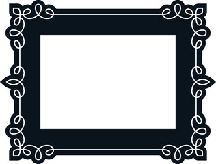 Vector border frame. Background or album page. Simple rectangular horizontal billboard, card, plaque, signboard, sticker or label 