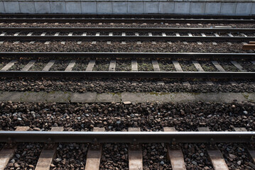 New tracks, lots of railroads, photographed from above 