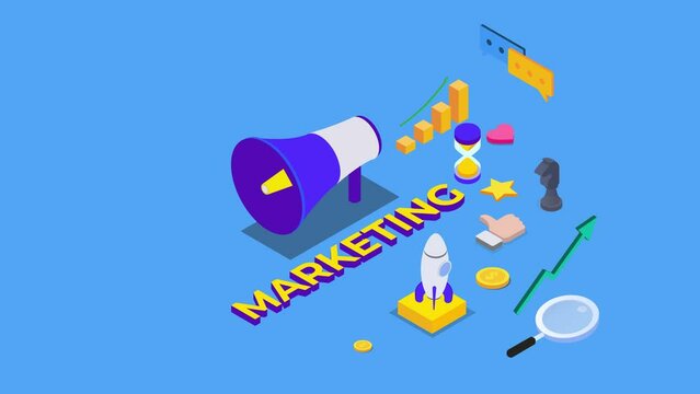 Megaphone with marketing word