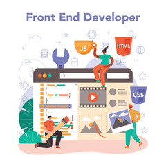 Front end developer concept. Website interface design improvement.
