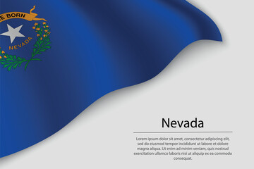 Obraz na płótnie Canvas Wave flag of Nevada is a state of United States.