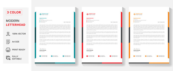 Abstract Corporate simple Business Style Letterhead Design. Print Ready letterhead Design