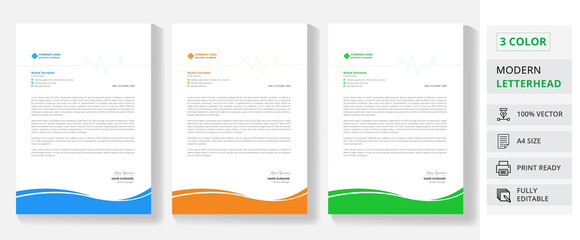 Abstract Corporate simple Business Style Letterhead Design. Print Ready letterhead Design - obrazy, fototapety, plakaty