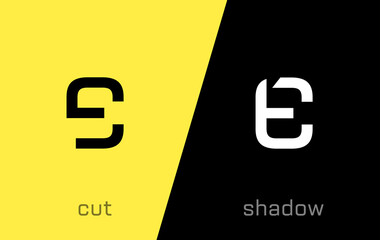 Set of Cyrillic letter Ye minimal logo icon design template elements