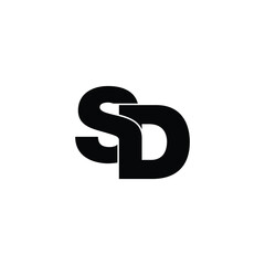 Letter SD simple logo design vector