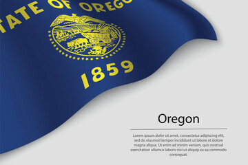 Wave flag of Oregon is a state of United States.