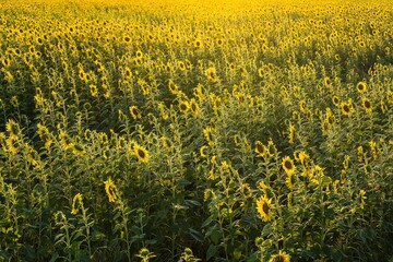 Fototapeta premium Beautiful sunflower flower blooming in sunflowers field.Thailand.
