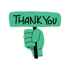 Thank you Hand drawn lettering. Calligraphic Lettering, Vector illustration.
