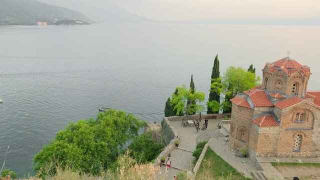 Church of St. John at Kaneo on the Lake Ohrid in Ohrid city, North Macedonia