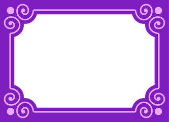 
Vector border frame. Purple pink background or album page. Simple rectangular horizontal billboard, web banner, card, plaque, signboard, sticker or label 