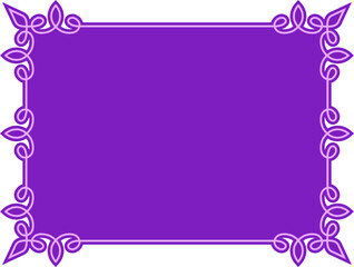 
Vector border frame. Purple pink background or album page. Simple rectangular horizontal billboard, web banner, card, plaque, signboard, sticker or label 