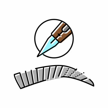 Nano Brows Color Icon Vector Illustration