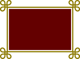 Vector border frame. Red yellow background or album page. Simple rectangular horizontal billboard, web banner, card, plaque, signboard, sticker or label 