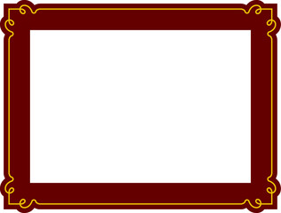 Vector border frame. Red yellow background or album page. Simple rectangular horizontal billboard, web banner, card, plaque, signboard, sticker or label 