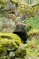 view of the giant rocks, in which military facilities of the past centuries have been cut through - the fortress fort in stone