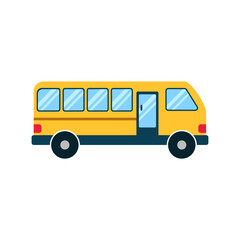 Simple bus vector illustration isolated on white background. Bus icon in flat style