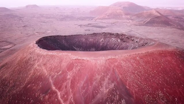 Volcano crater aerial shot - Canary Islands - Fuerteventura