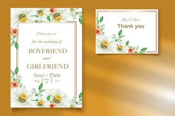 Elegant floral template wedding card