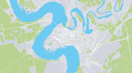 Urban vector city map of Mykolayiv, Ukraine, Europe
