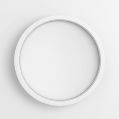 White Blank Circle Badge Button Mockup Template with Shadow. 3d Rendering