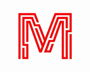 Calligraphy logo design. M letter logo design in calligraphy style. letter logo. Alphabet logo design. M logo. Alphabet latter. M letter. Logo design on white background. 